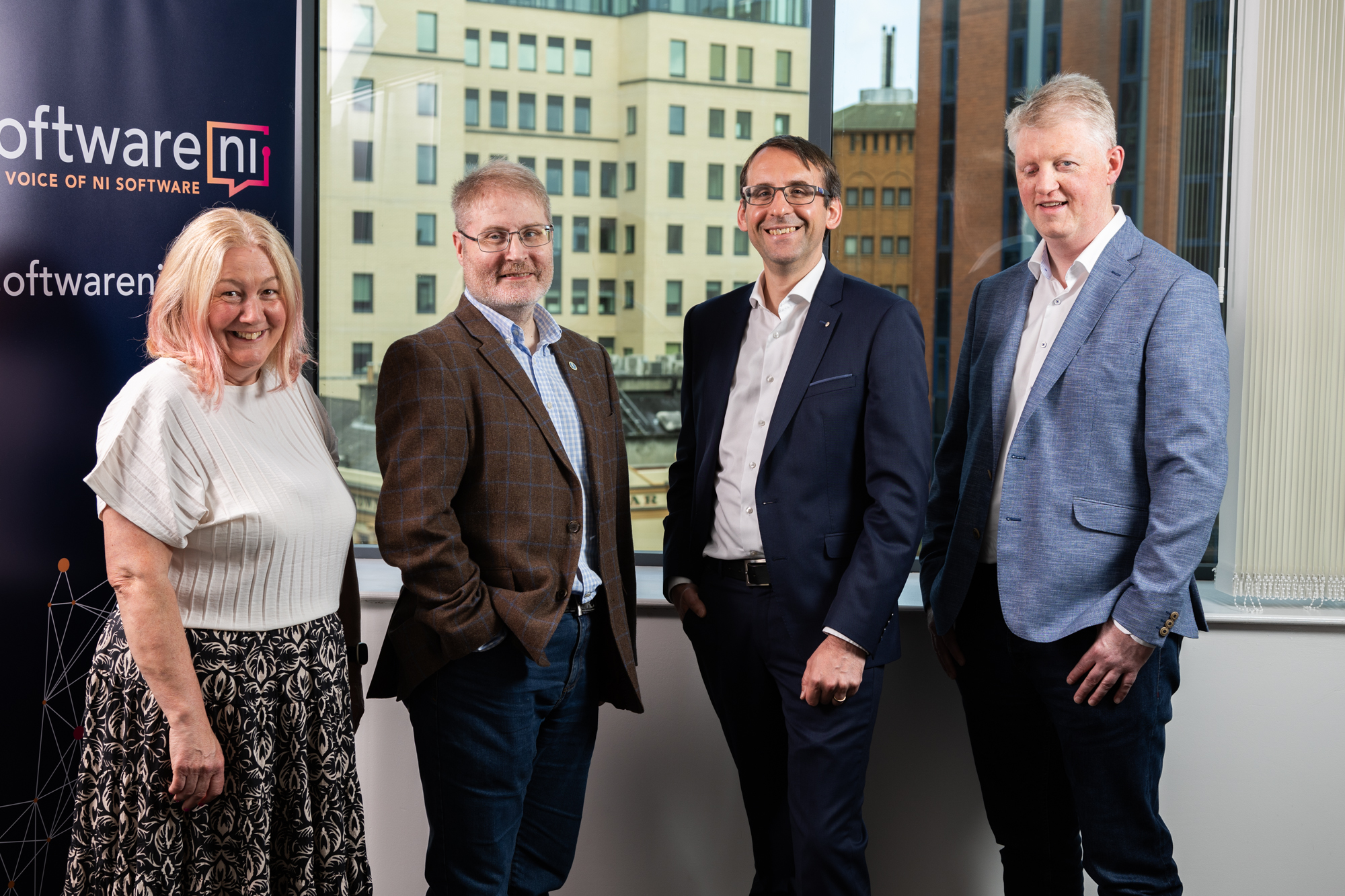 Software NI’s new Chair team of Vice Chairs Lorna McAdoo and Tom Gray, CEO David Crozier CBE and Chair Mark McCormack