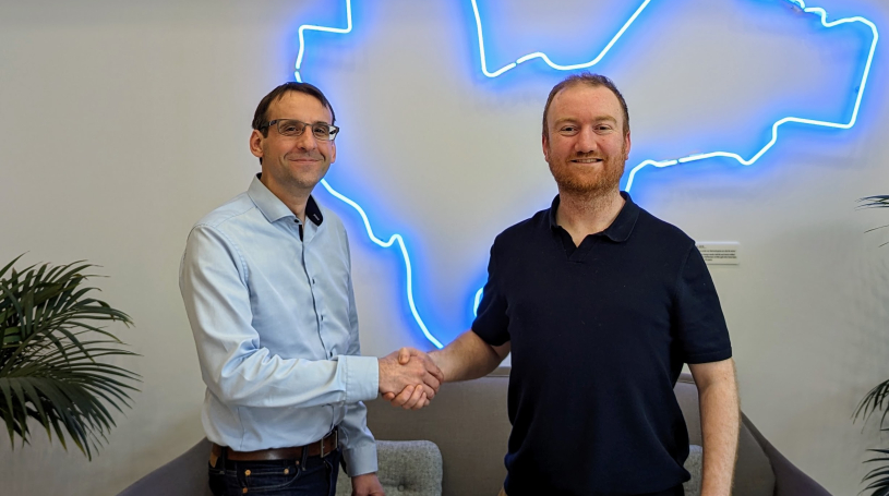 Photo Captions (L-R) Software NI Chief Executive David Crozier CBE and Joe Johnston, Co-Founder of BudiBase