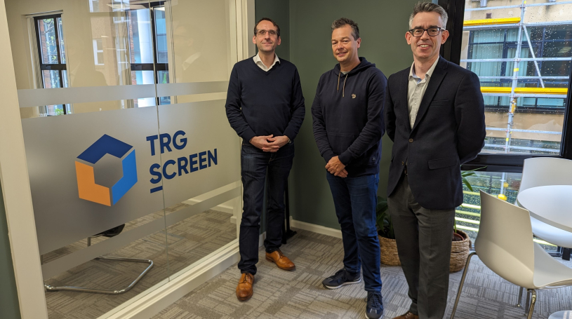 Software NI Chief Executive David Crozier, TRG Screen Head of Strategic Business Development Chris Hutton and TRG Screen CTO James Bunch